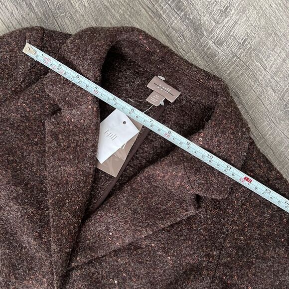 J.Jill 12% wool brown sequins blazer jacket NWT Sz XS petite - Picture 9 of 12